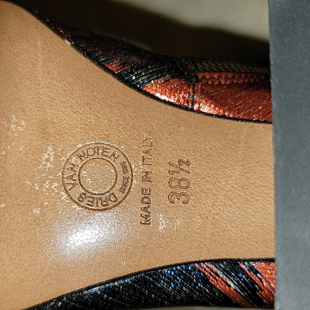 Dries Van Noten Metallic Ikat Print Booties - Picture 9 of 12